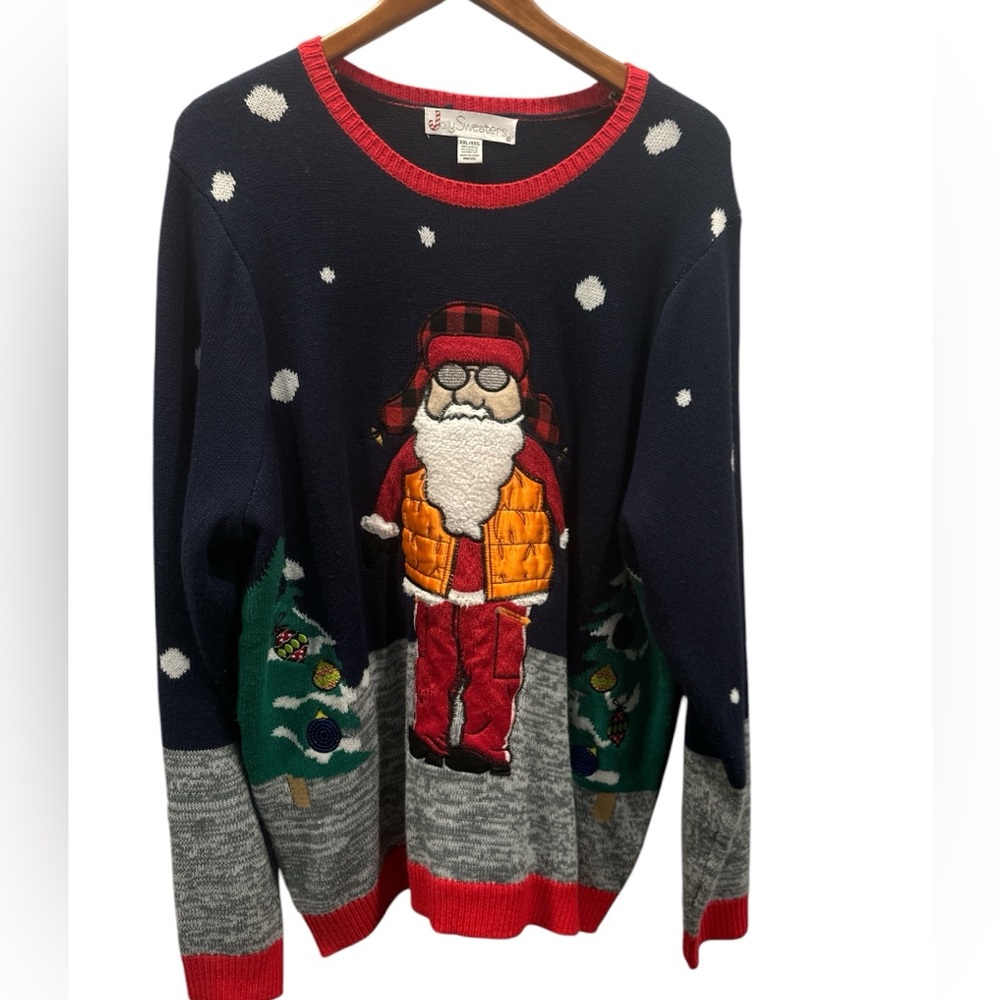 Jolly Sweaters North Pole Santa Clause Ugly Sweater Size XXL